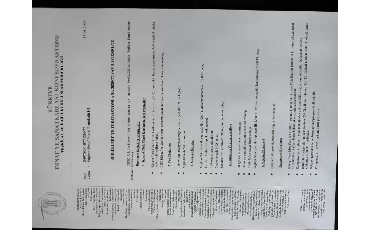 Sağlam Esnaf Paketi Protokolü